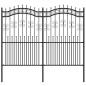 Preview: Gartenzaun mit Speerspitzen Schwarz 222 cm Stahl