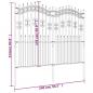 Preview: Gartenzaun mit Speerspitzen Schwarz 222 cm Stahl