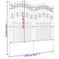 Preview: Gartenzaun mit Speerspitzen Schwarz 222 cm Stahl