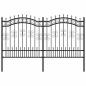 Preview: Gartenzaun mit Speerspitzen Schwarz 165 cm Stahl
