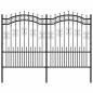 Preview: Gartenzaun mit Speerspitzen Schwarz 190 cm Stahl