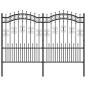 Preview: Gartenzaun mit Speerspitzen Schwarz 190 cm Stahl