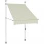 Preview: ARDEBO.de - Einziehbare Markise Handbetrieben 100 cm Creme