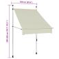 Preview: Einziehbare Markise Handbetrieben 100 cm Creme