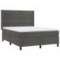 Preview: Boxspringbett mit Matratze & LED Dunkelgrau 140x200 cm Samt