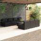 Preview: ARDEBO.de - 8-tlg. Garten-Lounge-Set mit Kissen Poly Rattan Schwarz