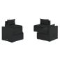 Preview: 4-tlg. Garten-Lounge-Set mit Auflagen Poly Rattan Schwarz