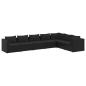 Preview: 7-tlg. Garten-Lounge-Set mit Kissen Poly Rattan Schwarz
