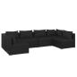 Preview: 6-tlg. Garten-Lounge-Set mit Kissen Poly Rattan Schwarz