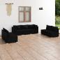Preview: ARDEBO.de - 7-tlg. Garten-Lounge-Set mit Kissen Poly Rattan Schwarz
