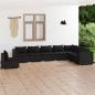 Preview: ARDEBO.de - 8-tlg. Garten-Lounge-Set mit Kissen Poly Rattan Schwarz