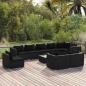 Preview: ARDEBO.de - 10-tlg. Garten-Lounge-Set mit Kissen Poly Rattan Schwarz