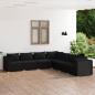 Preview: ARDEBO.de - 7-tlg. Garten-Lounge-Set mit Kissen Poly Rattan Schwarz
