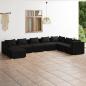 Preview: ARDEBO.de - 8-tlg. Garten-Lounge-Set mit Kissen Poly Rattan Schwarz