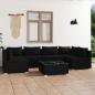 Preview: ARDEBO.de - 7-tlg. Garten-Lounge-Set mit Kissen Poly Rattan Schwarz