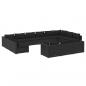 Preview: 13-tlg. Garten-Lounge-Set mit Kissen Schwarz Poly Rattan