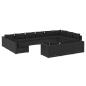 Preview: 13-tlg. Garten-Lounge-Set mit Kissen Schwarz Poly Rattan