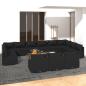 Preview: ARDEBO.de - 13-tlg. Garten-Lounge-Set mit Kissen Schwarz Poly Rattan