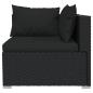 Preview: 13-tlg. Garten-Lounge-Set mit Kissen Schwarz Poly Rattan