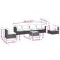 Preview: 7-tlg. Garten-Lounge-Set mit Kissen Poly Rattan Schwarz