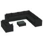 Preview: 10-tlg. Garten-Lounge-Set mit Kissen Schwarz Poly Rattan