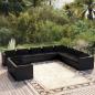 Preview: ARDEBO.de - 10-tlg. Garten-Lounge-Set mit Kissen Schwarz Poly Rattan