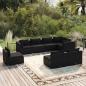 Preview: ARDEBO.de - 8-tlg. Garten-Lounge-Set mit Kissen Poly Rattan Schwarz