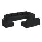 Preview: 8-tlg. Garten-Lounge-Set mit Kissen Poly Rattan Schwarz