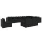 Preview: 10-tlg. Garten-Lounge-Set mit Kissen Poly Rattan Schwarz