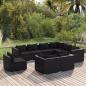 Preview: ARDEBO.de - 9-tlg. Garten-Lounge-Set mit Kissen Poly Rattan Schwarz