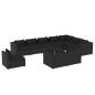Preview: 10-tlg. Garten-Lounge-Set mit Kissen Poly Rattan Schwarz