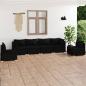 Preview: ARDEBO.de - 6-tlg. Garten-Lounge-Set mit Kissen Poly Rattan Schwarz