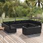 Preview: ARDEBO.de - 11-tlg. Garten-Lounge-Set mit Kissen Schwarz Poly Rattan