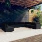 Preview: ARDEBO.de - 10-tlg. Garten-Lounge-Set mit Kissen Schwarz Poly Rattan