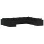 Preview: 10-tlg. Garten-Lounge-Set mit Kissen Schwarz Poly Rattan