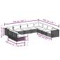 Preview: 10-tlg. Garten-Lounge-Set mit Kissen Schwarz Poly Rattan