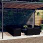 Preview: ARDEBO.de - 14-tlg. Garten-Lounge-Set mit Kissen Schwarz Poly Rattan