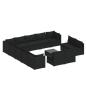 Preview: 14-tlg. Garten-Lounge-Set mit Kissen Schwarz Poly Rattan