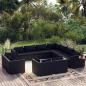 Preview: ARDEBO.de - 11-tlg. Garten-Lounge-Set mit Kissen Schwarz Poly Rattan