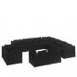 Preview: 11-tlg. Garten-Lounge-Set mit Kissen Schwarz Poly Rattan