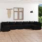 Preview: ARDEBO.de - 7-tlg. Garten-Lounge-Set mit Kissen Poly Rattan Schwarz