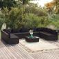 Preview: ARDEBO.de - 10-tlg. Garten-Lounge-Set mit Kissen Poly Rattan Schwarz