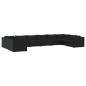 Preview: 10-tlg. Garten-Lounge-Set mit Kissen Poly Rattan Schwarz