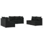 Preview: 6-tlg. Garten-Lounge-Set mit Kissen Poly Rattan Schwarz