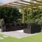 Preview: ARDEBO.de - 8-tlg. Garten-Lounge-Set mit Kissen Schwarz Poly Rattan