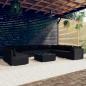 Preview: ARDEBO.de - 11-tlg. Garten-Lounge-Set mit Kissen Schwarz Poly Rattan