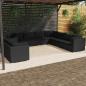 Preview: ARDEBO.de - 9-tlg. Garten-Lounge-Set mit Kissen Schwarz Poly Rattan