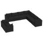 Preview: 9-tlg. Garten-Lounge-Set mit Kissen Schwarz Poly Rattan