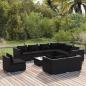 Preview: ARDEBO.de - 10-tlg. Garten-Lounge-Set mit Kissen Poly Rattan Schwarz