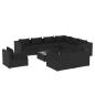 Preview: 10-tlg. Garten-Lounge-Set mit Kissen Poly Rattan Schwarz